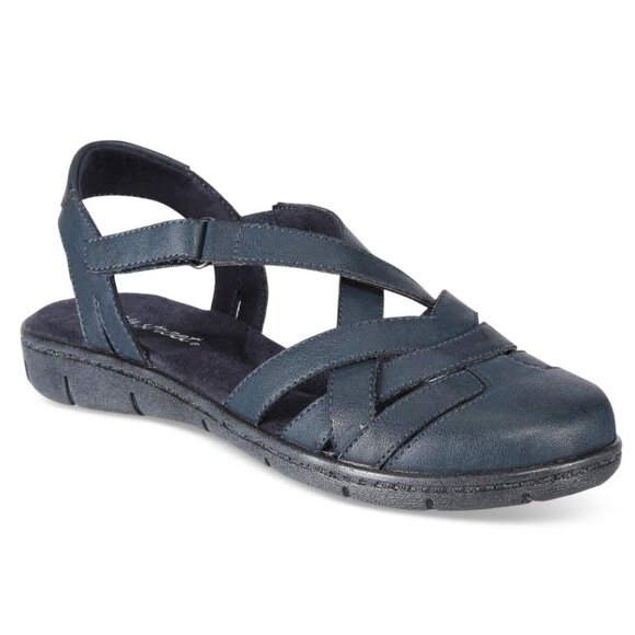 Easy Street Garrett Navy Flats Women's Shoes Sz 9WW - Retail $86 - Picture 1 of 4